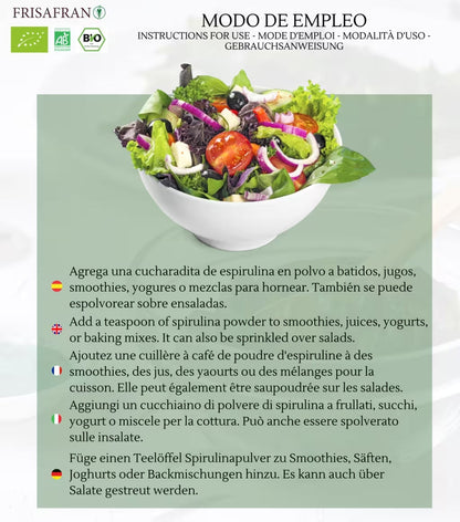 Espirulina En Polvo Ecológica - Calidad Y Sabor | Frisafran 200 G_2