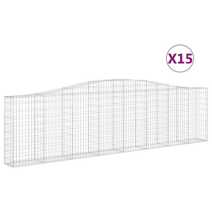 Cestas De Gaviones 15 Uds Forma De Arco Hierro 400x30x100/120cm_0