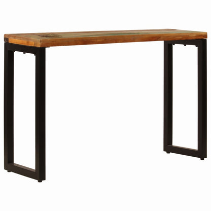 Mesa Consola Madera Maciza Reciclada Y Acero 120x35x76 Cm_0
