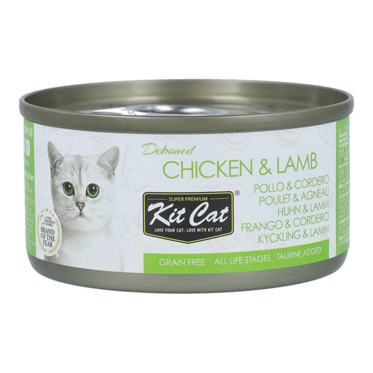Kit Cat Can Toppers - Frango e Cordeiro 80g Ração húmida para gatos em gelatina