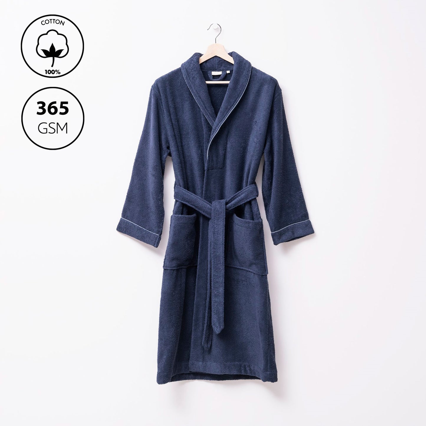 Albornoz S/m 100% Algodón 360gsm Navy Scalpers Home_2