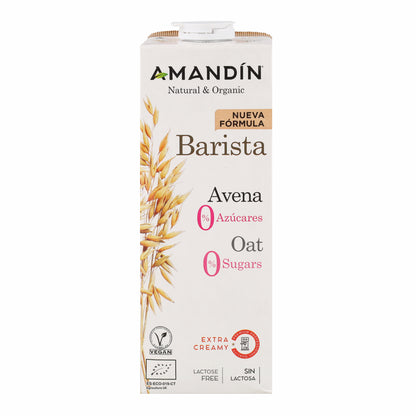 Bebida de Avena Barista 0% Azúcares Bio Amandin 1L