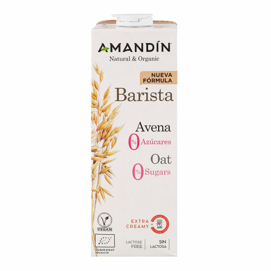 Bebida de Avena Barista 0% Azúcares Bio Amandin 1L