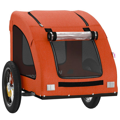 Remolque De Bicicleta Mascotas Hierro Tela Oxford Naranja_4