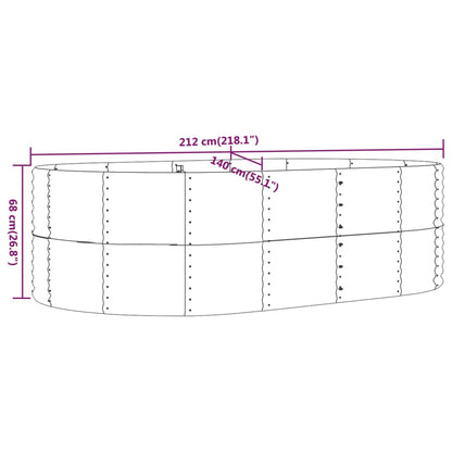 Jardinera Arriate Acero Galvanizado Gris 212x140x68 Cm_5