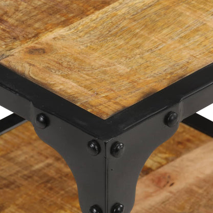 Mesa De Centro De Madera Maciza De Mango Rugosa 40x40x36 Cm_2