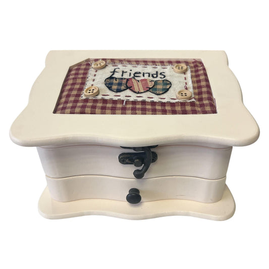 Caja Joyero Friends Madera Cuadrada Con Espejo Y Cajón_0
