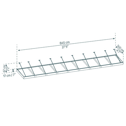 Sophia XL Canopy de porta 140x845 cm Transparente 