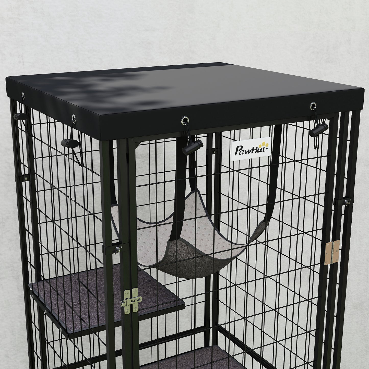 Pawhut Jaula Para Gatos Para Exterior E Interior Con Cubierta Impermeable Negro_4