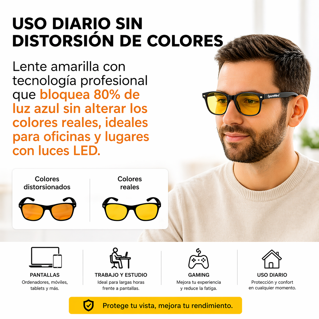 Gafas Lente Amarilla Reducción De Fatiga Visual_2