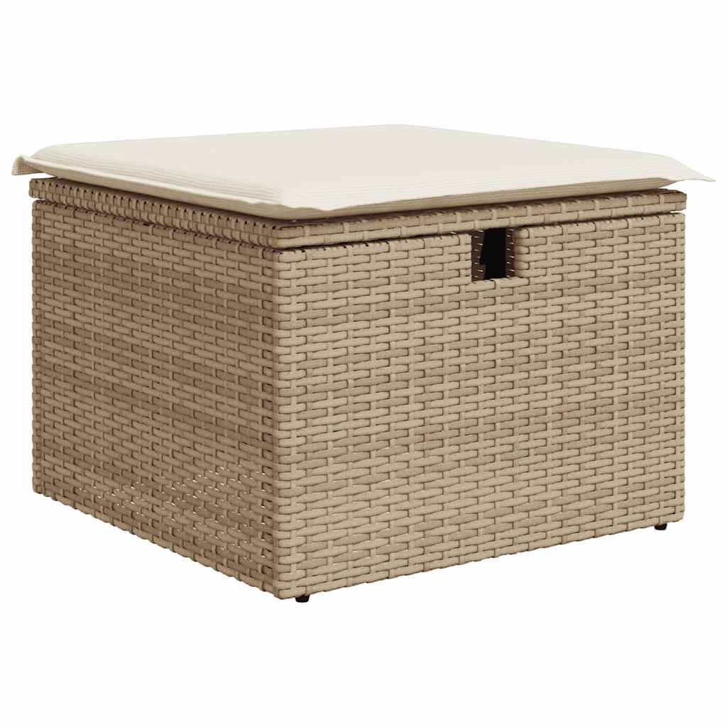 Juego De Sofás Jardín Con Cojines 5 Pzas Ratán Sintético Beige / Vetonek_3