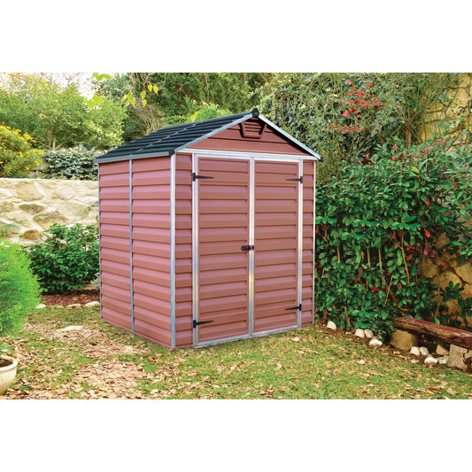 Telheiro de jardim com claraboia 154x185 cm âmbar 