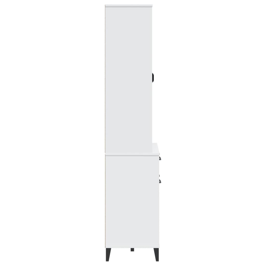 Aparador Alto Viken Madera Maciza De Pino Blanco 80x40x190 Cm / Vetonek_4