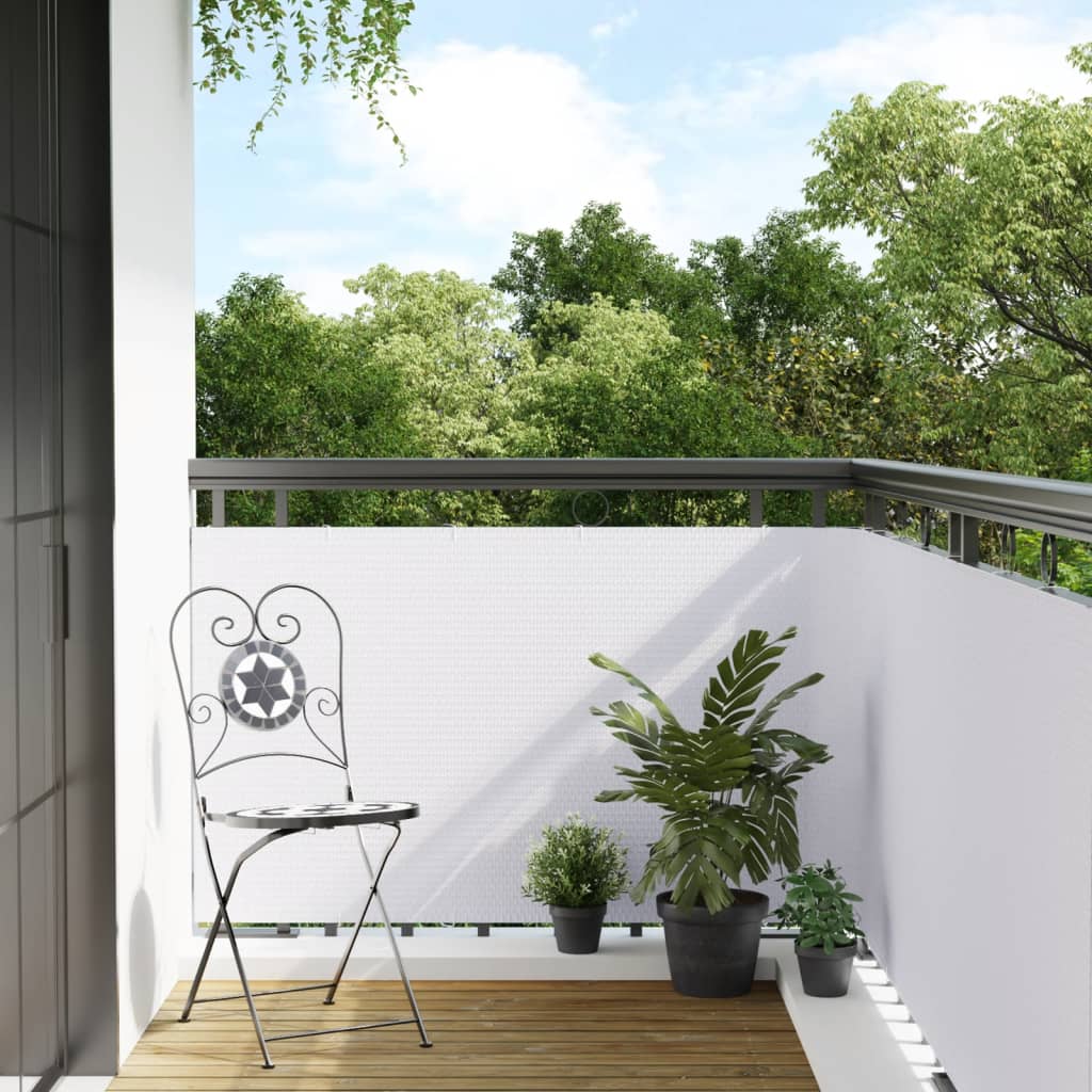 Toldo Para Balcón Ratán Sintético Blanco 400x90 Cm / Vetonek_0