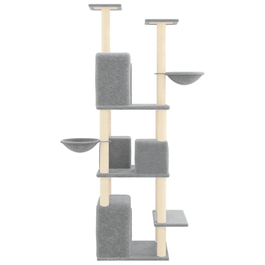 Vidaxl Rascador Para Gatos Con Postes De Sisal Gris Claro 180 Cm_3