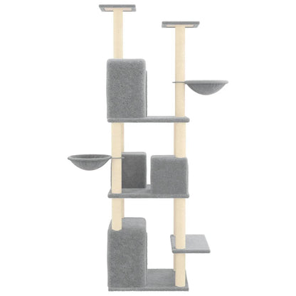 Vidaxl Rascador Para Gatos Con Postes De Sisal Gris Claro 180 Cm_3