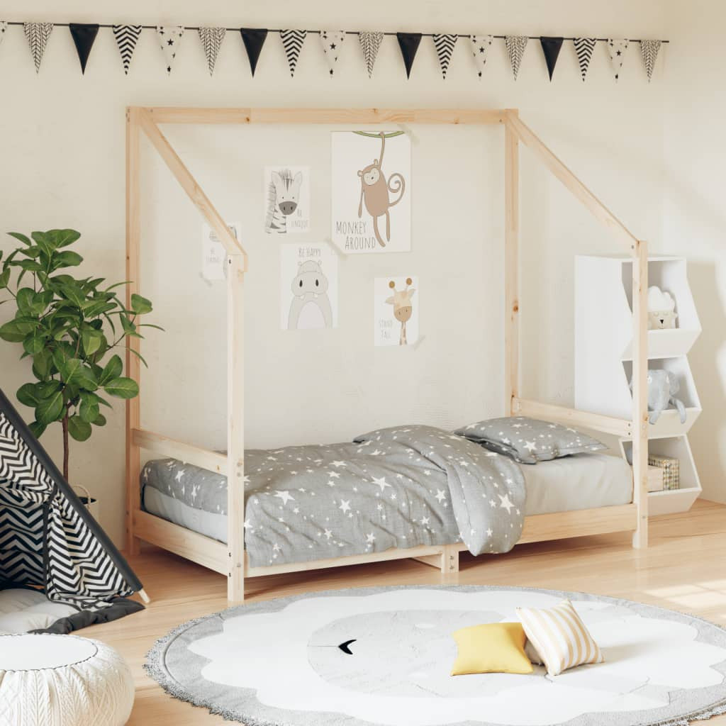 Vidaxl Estructura De Cama Para Niños Madera Maciza De Pino 80x160 Cm_1