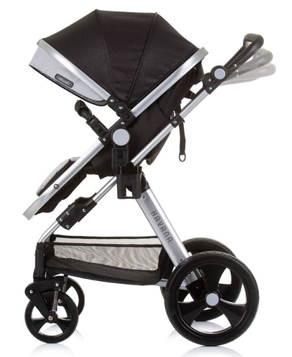 Carrito De Bebé Havana Dúo Convertible Hasta 22 Kg Con Bolso Y Mosquitera Obsidian Silver_1