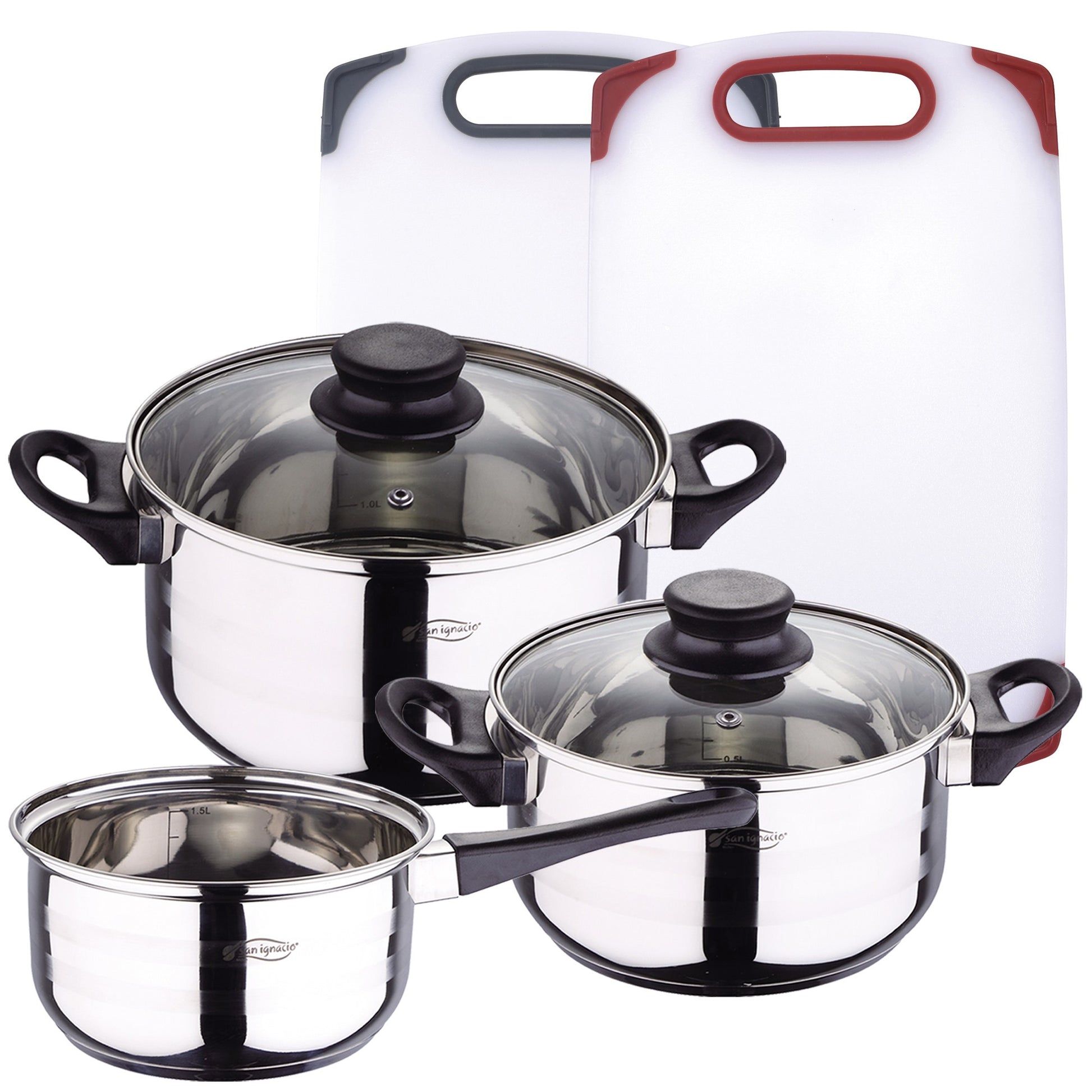 Pack Batería De Cocina 5 Piezas + Set De 2 Tablas De Corte_0