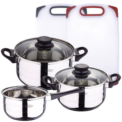 Pack Batería De Cocina 5 Piezas + Set De 2 Tablas De Corte_0