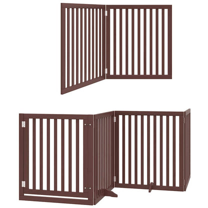 Vidaxl Puerta De Perros Plegable 8 Paneles Madera Álamo Marrón 640 Cm_2