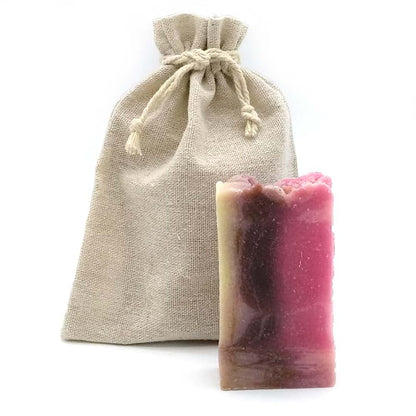 Jabón Natural Rosa Mosqueta Y Centella Asiática 90g En Bolsa Regalo De Yute - Piel Irritada Y Muy Seca - Cicatrizante_1