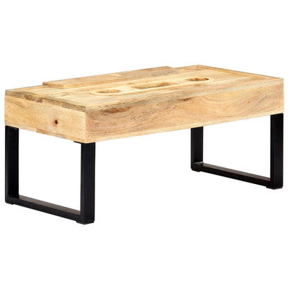 Mesa De Centro Estilo Cassette Madera Maciza Mango 100x52x45 Cm_1