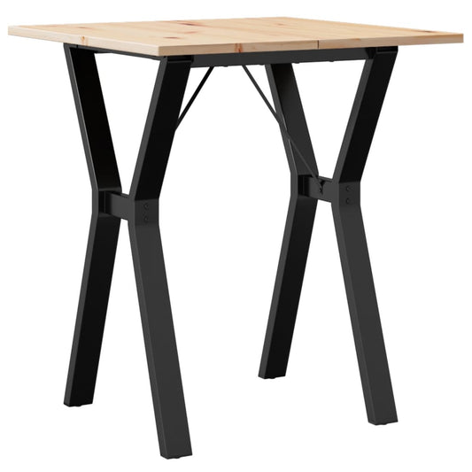 Mesa De Comedor Marco Y Madera Maciza Pino Y Acero 70x70x75 Cm_0