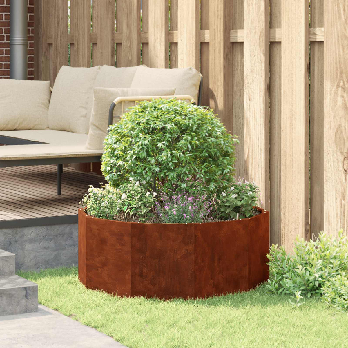 Jardinera Oxidado 90 X 90 X 35 Cm Acero Autopatinable_3