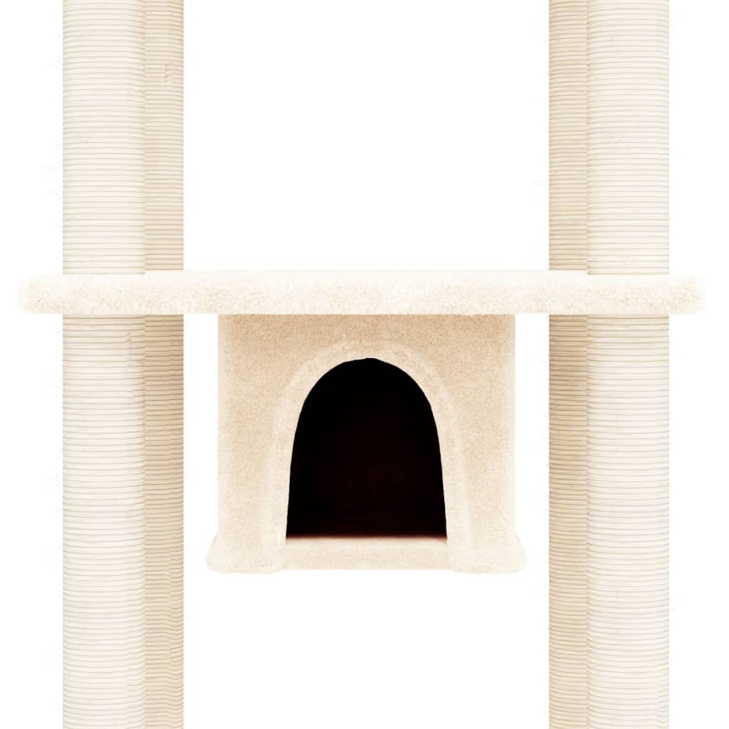 Rascador Para Gatos Con Postes De Sisal Crema 169 Cm_5