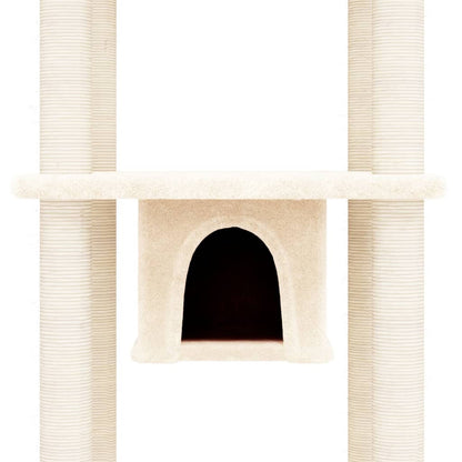 Rascador Para Gatos Con Postes De Sisal Crema 169 Cm_5