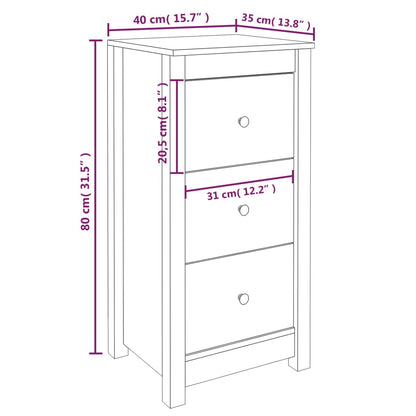 Aparador De Madera Maciza De Pino Marrón Miel 40x35x80 Cm / Vetonek_2