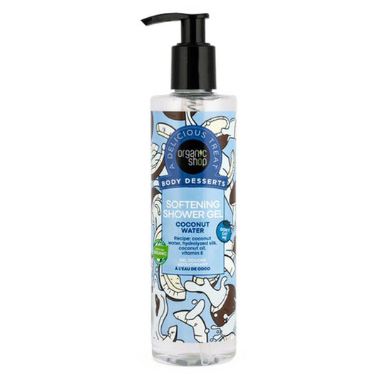 Gel de banho suavizante com água de coco, Organic Shop, 289 ml