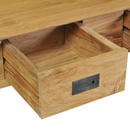 Mesa Consola Madera De Teca Maciza 90x30x80 Cm_2