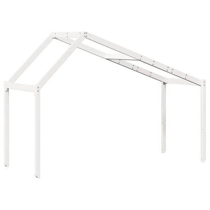 Techo De Cama Infantil Madera Maciza Blanco 213x95,5x144,5 Cm_5