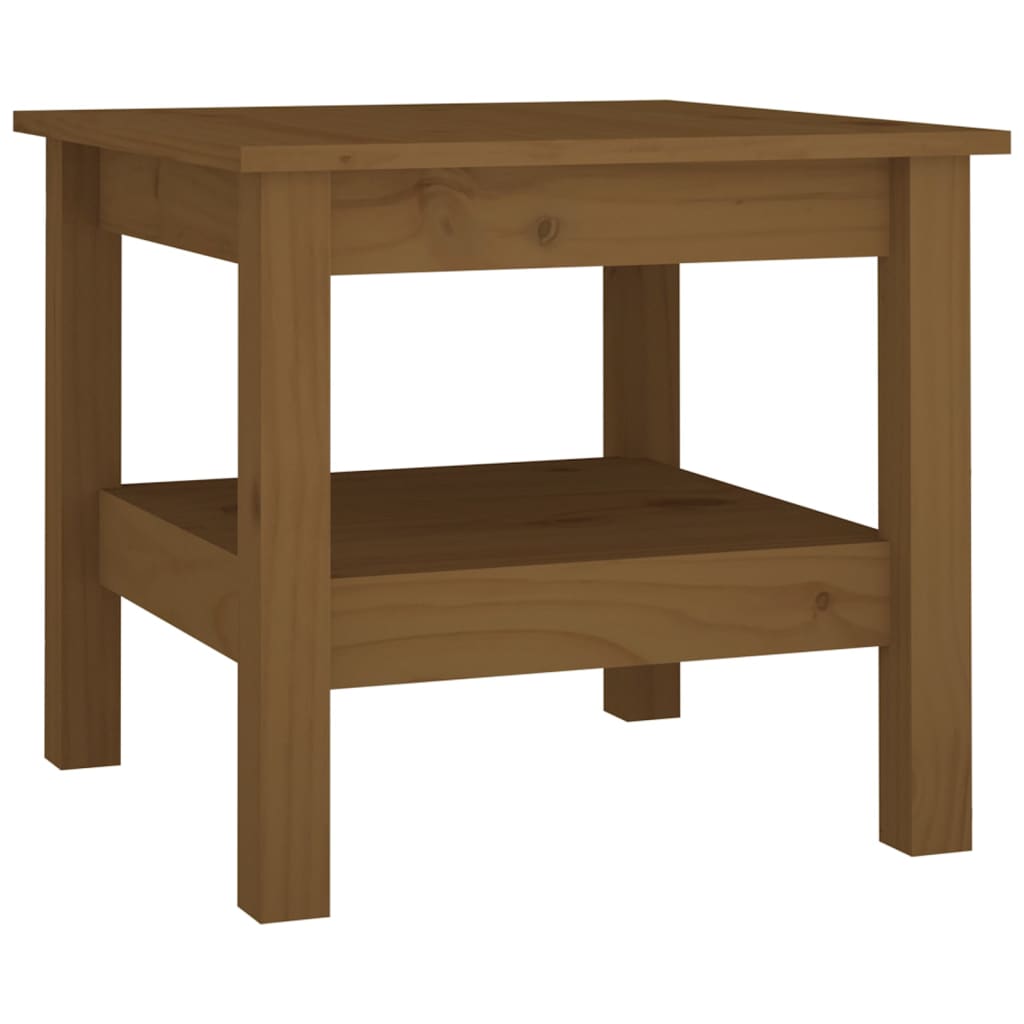 Mesa De Centro Madera Maciza De Pino Marrón Miel 45x45x40 Cm_0