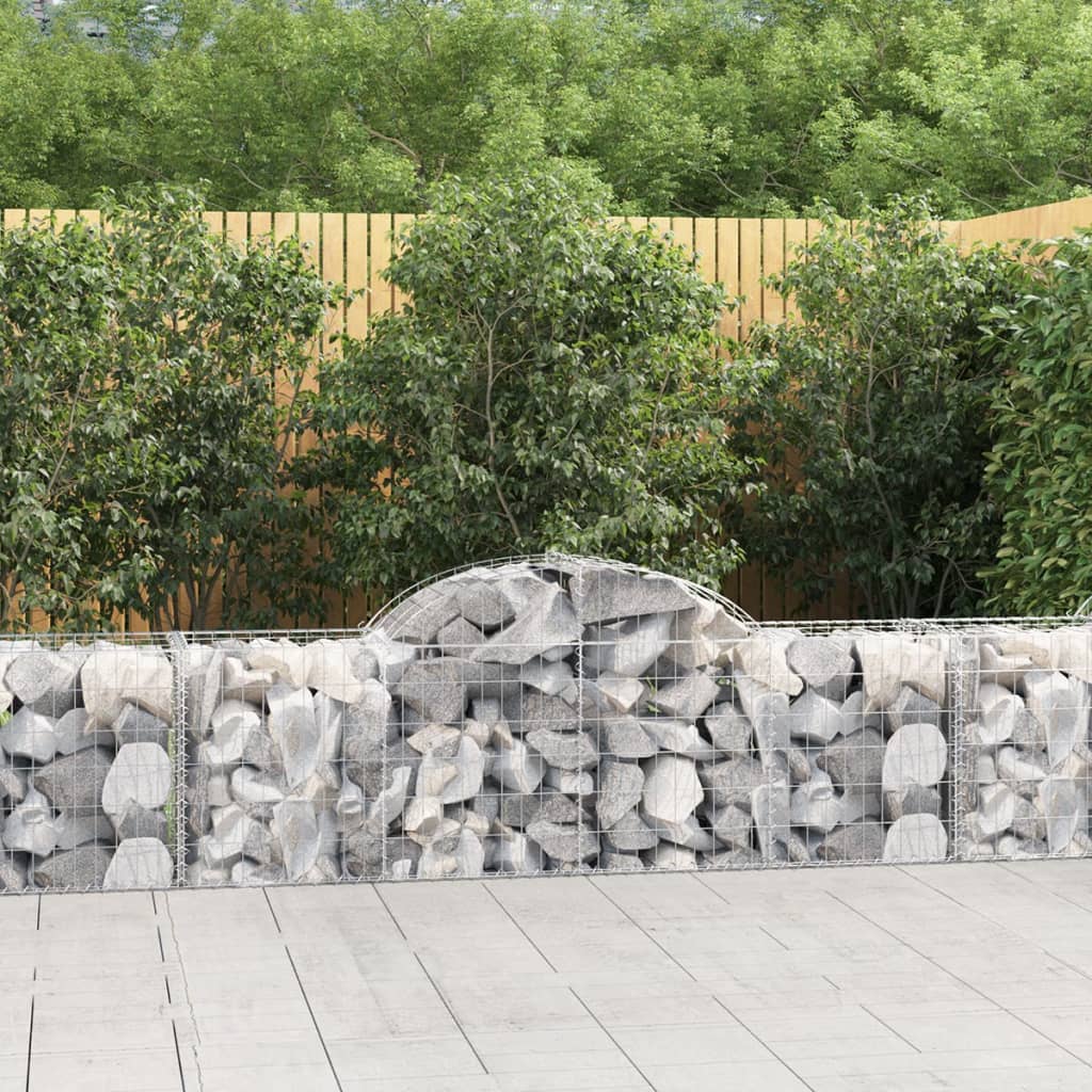 Cestas De Gaviones 6 Uds Forma De Arco Hierro 200x50x60/80 Cm_1