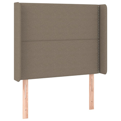 Cama Box Spring Colchón Y Luces Led Tela Gris Taupe 100x200 Cm / Vetonek_4