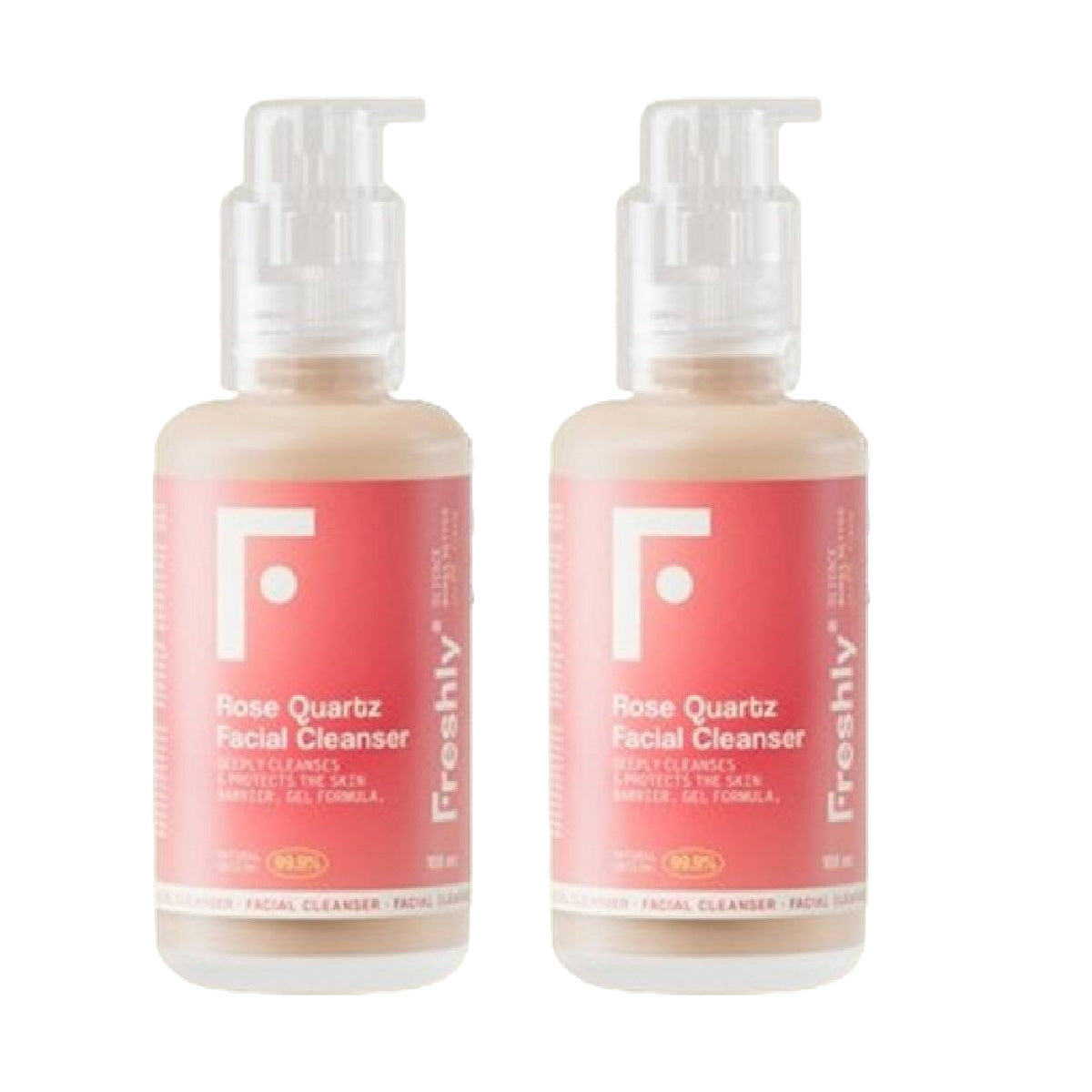 Embalagem de 2x Limpador Facial Freshly de Quartzo Rosa 100ml