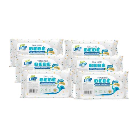 Pack de 6 toalhitas Mimidu ECO Baby, 60 unidades 