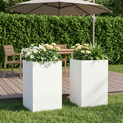 Macetero De Jardín 2 Uds. Blanco 40 X 40 X 50 Cm_1
