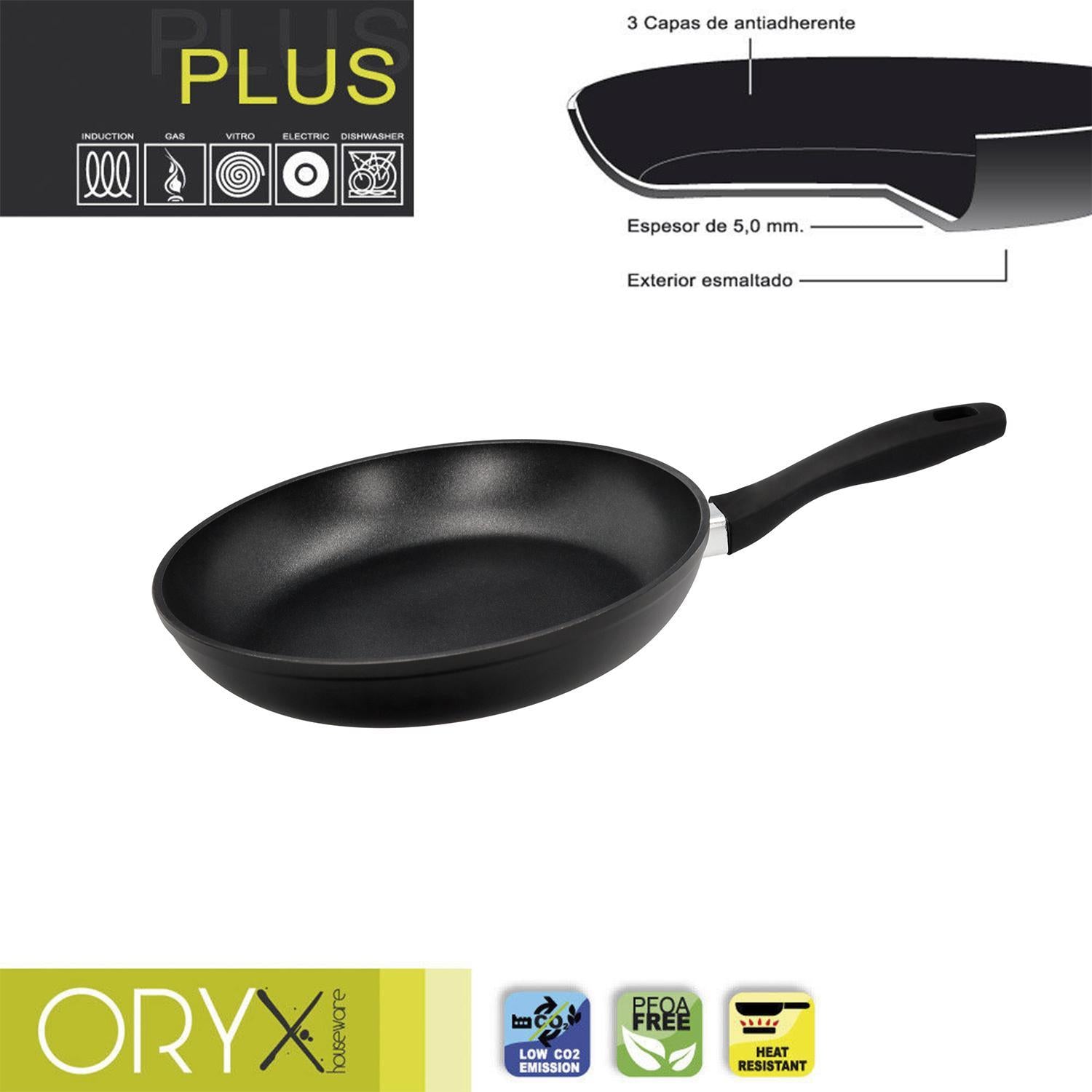 Oryx Sartén Aluminio Antiadherente Plus, Forjada, Apta Inducción, Libre Pfoa, Diámetro 26 Cm, Espesor 5 Mm._0