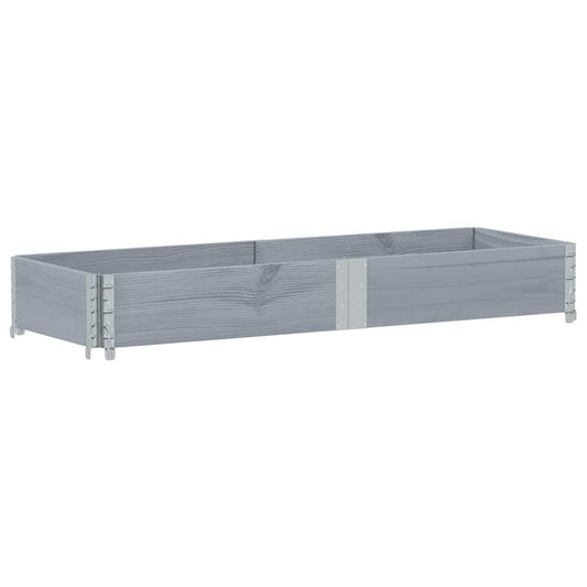 Jardinera De Madera Maciza De Pino Gris 150x50 Cm_0