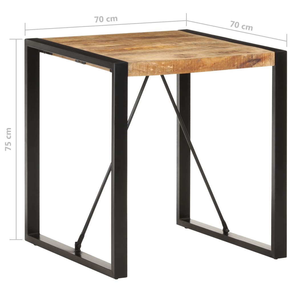 Mesa De Comedor Madera Maciza De Mango Rugosa 70x70x75 Cm_3