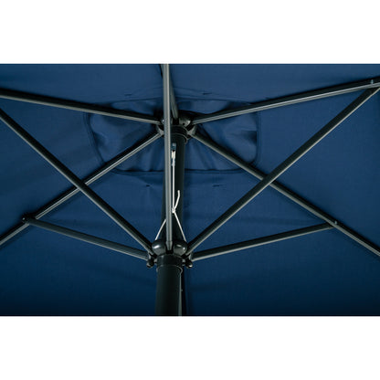 Sombrilla Rectangular Azul 2x3m Aluminio Y Poliéster Con Manivela - Sombrilla Recto - Mobiliario De Jardín_2