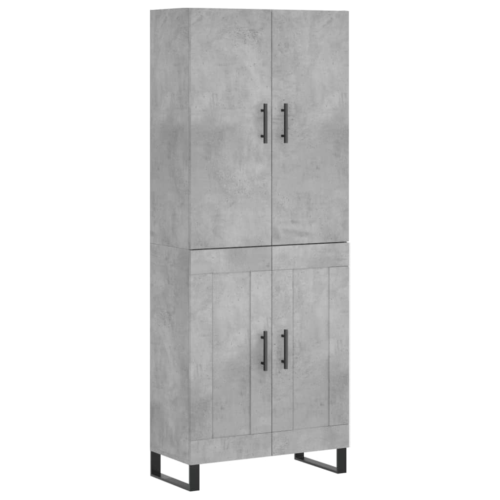 Aparador Alto Madera Contrachapada Gris Hormigón 69,5x34x180 Cm_1