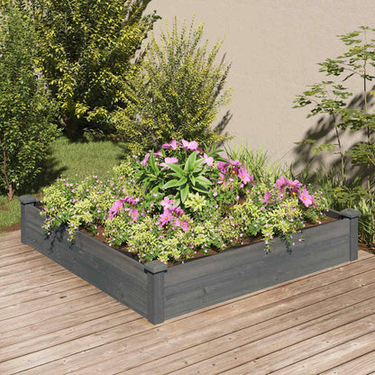 Jardinera Arriate Forro Madera Maciza Abeto Marrón 120x120x25cm_1