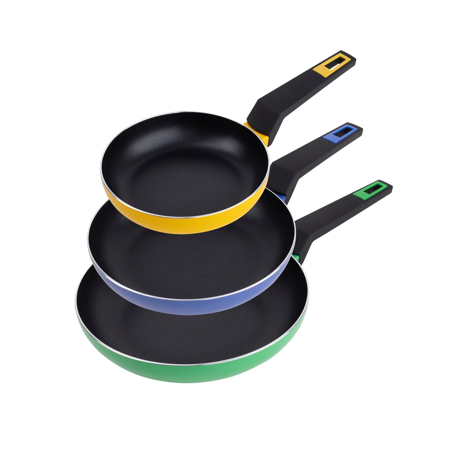 Set De Batería De Cocina En Acero Inoxidable + 3 Sartenes Ø18ø22ø26cm En Aluminio Prensado + 5 Boles De Cristal Con Tapas San Ignacio_1