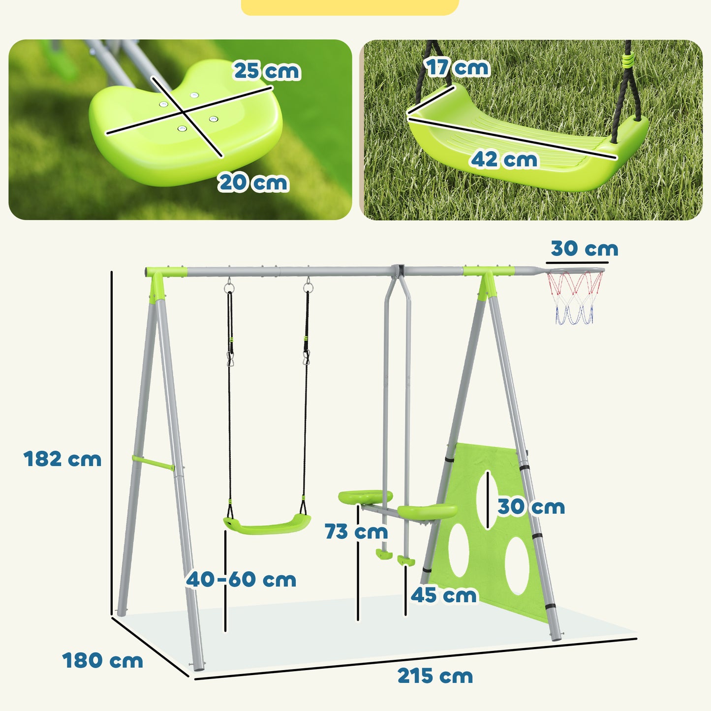 Aiyaplay Columpios Para Niños De +3 Años 4 En 1 Verde_2