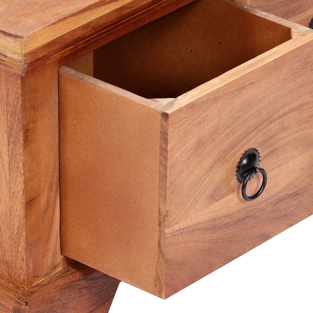 Mesa De Centro De Madera Maciza De Acacia 66x70x35 Cm_3